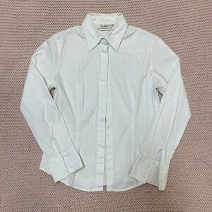 ✰ vintage white collared button up blouse ✰